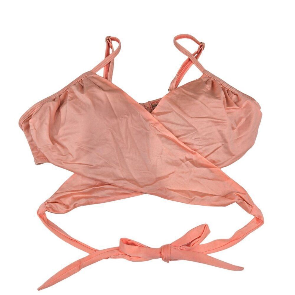 Sports Illustrated Satin Tricot Underwire Bralet Swim Top Bikini Peach NEW Size